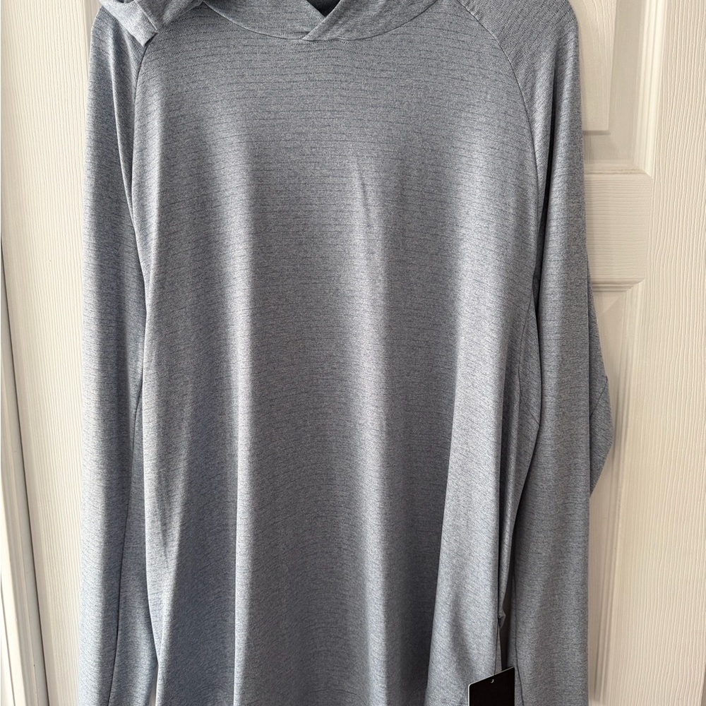 Lightweight blue Hooded Long Sleeve Top